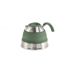 Collapsible coffee pot in silicone and stainless steel of 1.5 liters that takes up very little space among the camping equipment
