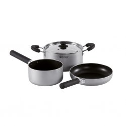 Aluminium pannenset met een duurzame anti-aanbaklaag.