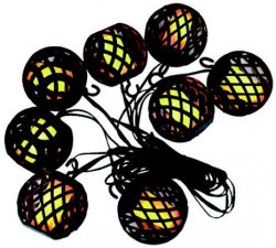 8 pcs LED lanterns with flame effect that connects to standard wall socket