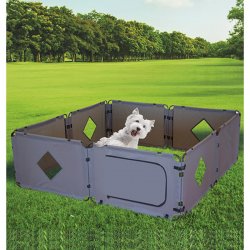 Portable dog paddock for camping and outdoor living.