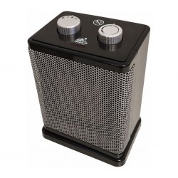 Vanheim Eldur ventilatorkachel voor tent of voortent. Kleine, handzame thermostatisch geregelde ventilatorkachel met twee warmte