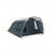 The front of the tent can be adjusted at the bottom to vary visibility and protection.