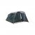 The front of the tent can be adjusted at the bottom to vary visibility and protection.