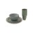 Tableware for four people in durable melamine from Outwell.