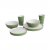Break-resistant dinner set that is stackable and has a small pack size