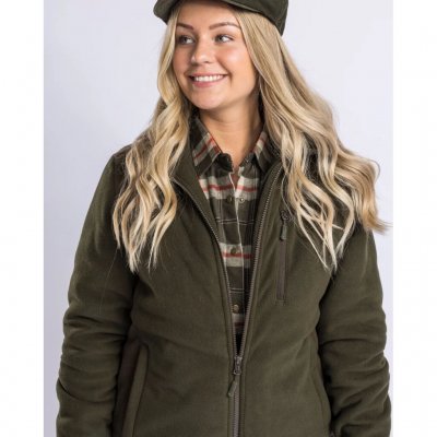 Pinewood Harriette Gewatteerd Fleecejack Dames Groen/Suèdebruin