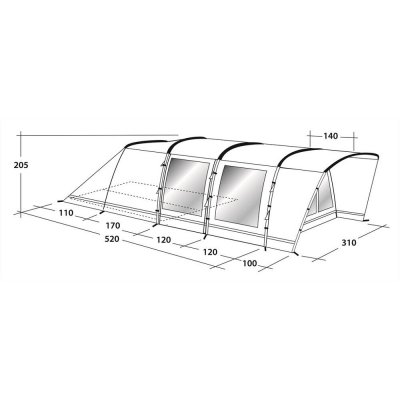 Dimensional drawing of Outwell Flagstaff 5