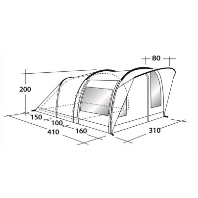 Dimensional drawing for Outwell Rockwell 5 Tent 2018