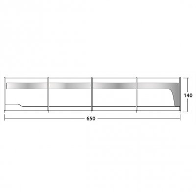 Dimensional sketch for Outwell Windshield Premium for caravans, motorhomes and family tents.