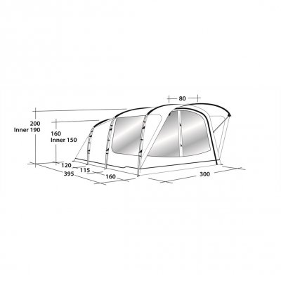 Dimensional drawing of the tent Outwell Franklin 5