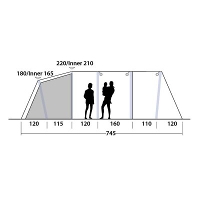 Height Outwell Knightdale 7A Family Tent