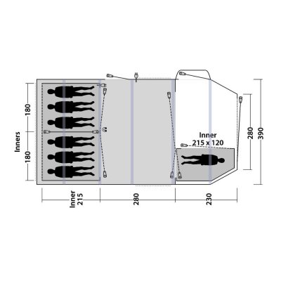Plan for Outwell Knightdale 7A Family Tent