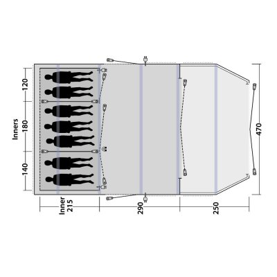 Planning solution for the Outwell Stone Lake 7ATC family tent