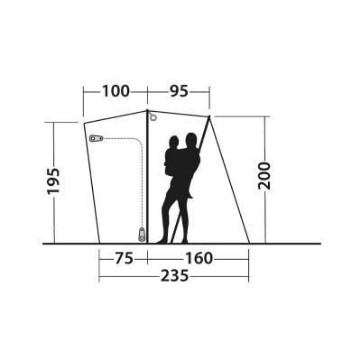 Height measurements for Outwell Lakecrest biltält