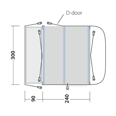 Outwell Newburg 240 Air Mobile Tent 240-270 cm floor plan