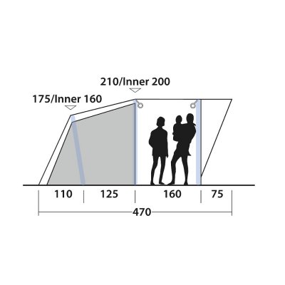 Height for Outwell Lindale 5PA