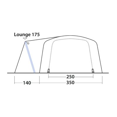 Door sketch for the family tent Outwell Oakdale 5PA