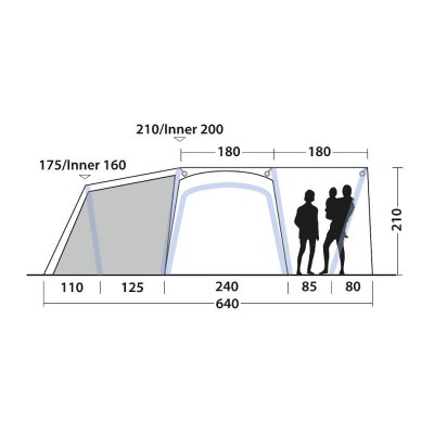 Height Outwell Oakdale 5PA tent