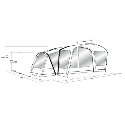 Dimensions for Outwell Hartsdale 6PA tent