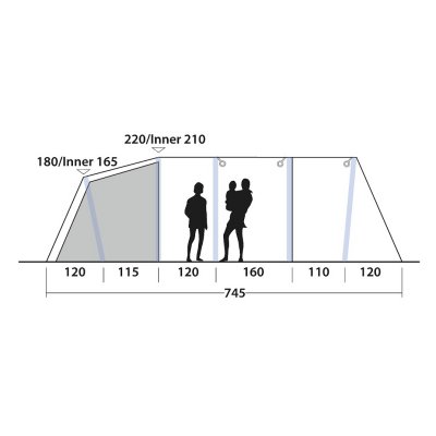 Height Outwell Knightdale 8PA family tent