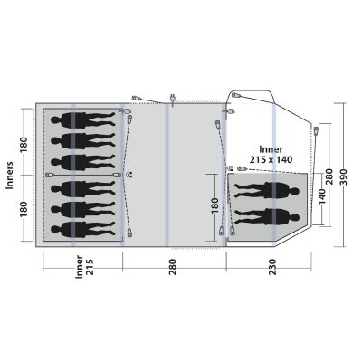 Plan for Outwell Knightdale 8PA family tent