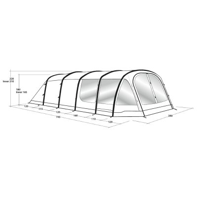 Dimensions for Outwell Knightdale 8PA family tent