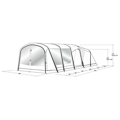 Dimensions for Outwell Sundale 7PA family tent