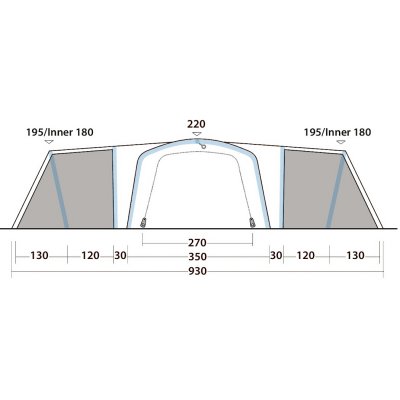 Door sketch for the family tent Outwell Grandville 8SA