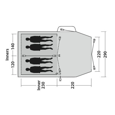 Planning solution for the Outwell Nevada 4P family tent