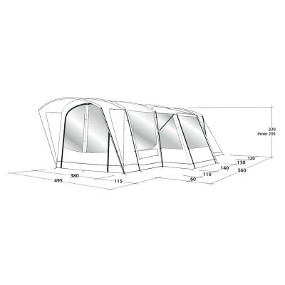 Drawing for the family tent Outwell Montana 6PE.