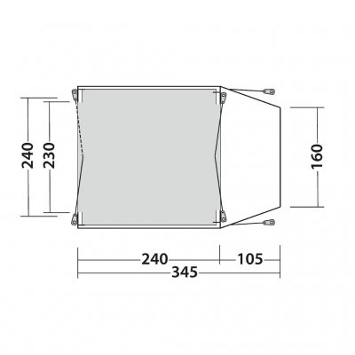 Floor plan for Outwell Beachcrest car tent