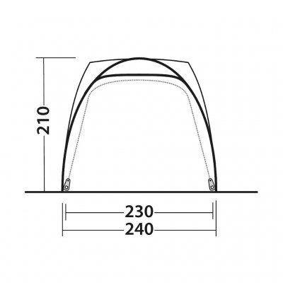 Dimensions for connection to the car for Outwell Beachcrest