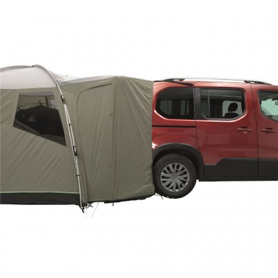 Attach the tent to the back of the car.