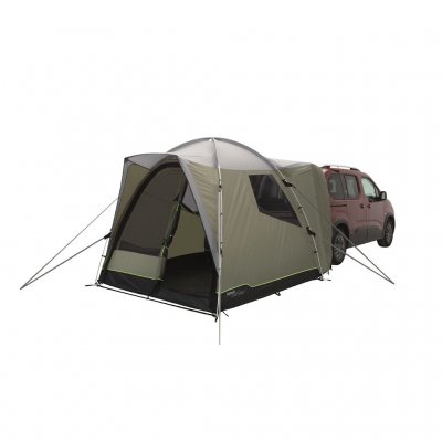 Outwell Beachcrest is a flexible car tent that is attached to the back of the car, on the side of the car or used independently.