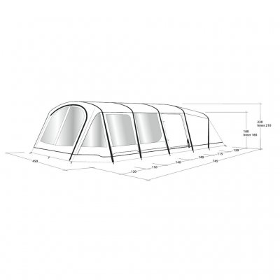 Dimensions for Outwell Queensdale 8PA family tent