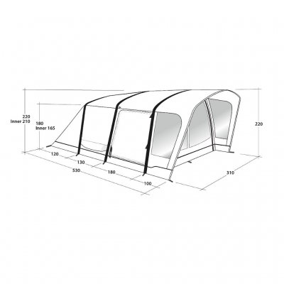 Dimensions for Outwell Springville 4SA tent