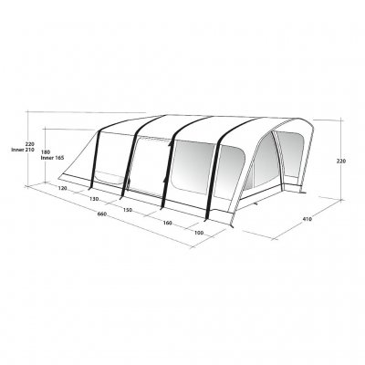 Dimensions for Outwell Springville 6SA tent
