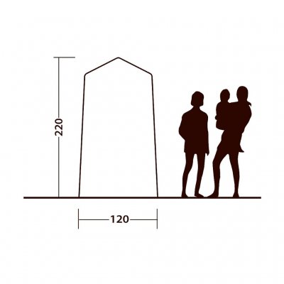 Hoogteschets 2 Outwell Seahaven douche/toilettent.