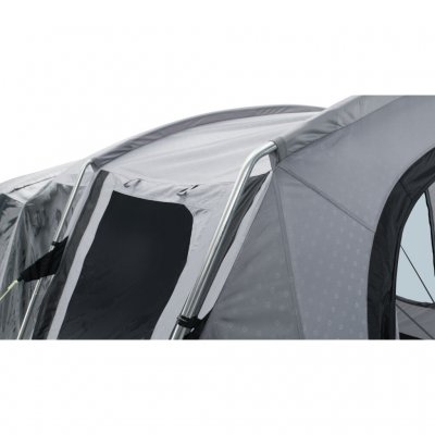 The sides open to ventilate the tent on hot days.