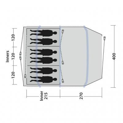 Floorplan for Outwell Starhill 6A tent