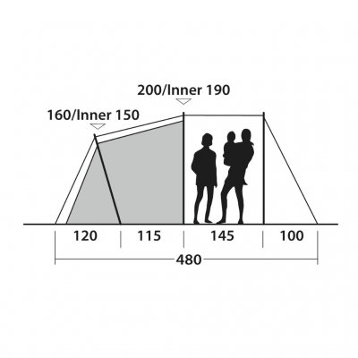 Ceiling height for Outwell Springwood 5SG