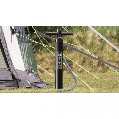 Tent pump with pressure gauge.