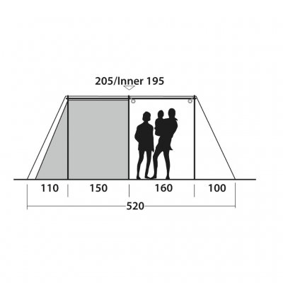 Ceiling height for the tent Outwell Nevada 5PE