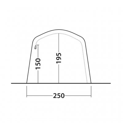 Dimensions of door Outwell Elmdale 3PA.