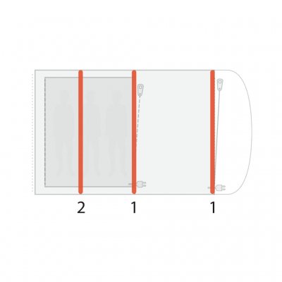 Drawing of air tubes on Outwell Elmdale 3PA tent.
