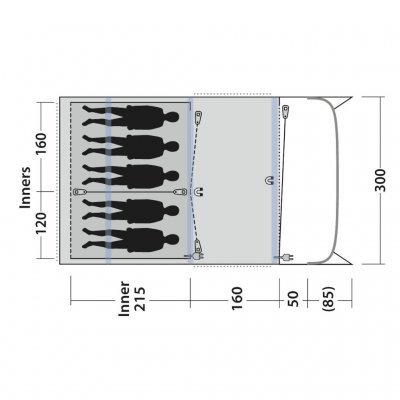 Floorplan for Outwell Elmdale 5PA tent