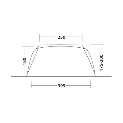 Height measurement for Outwell Car coupling Garden/Event tent XL