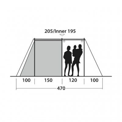 Ceiling height for the tent Outwell Nevada 4