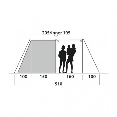 Ceiling height for the tent Outwell Nevada 5P 2021
