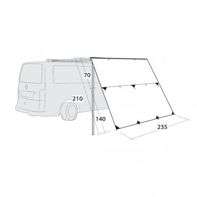 Maattekening voor Outwell Hillcrest Tarp